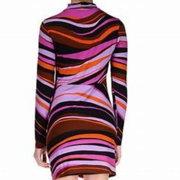 NWT Sanctuary Abstract Colors Mock Neck Body-con Dress X-small - Picture 3 of 7